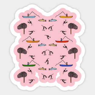 Elegant Fly Fishing Pattern Sticker